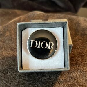 Vintage Dior Beaut’e Black and Silver Pin